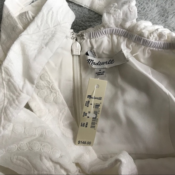 NWT Madewell Embroidered Apron Ruffle Dress White Sz 6 - Picture 4 of 8